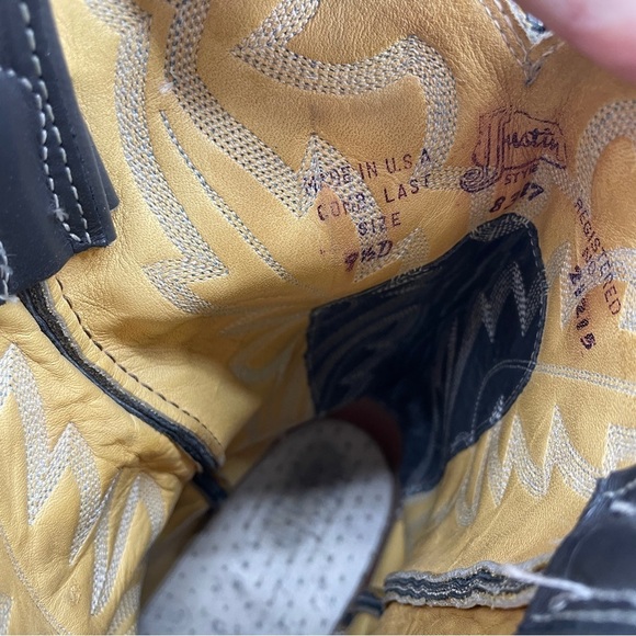 Vintage Justin Style# 8327 Leather Lizard Skin Brown  Western Cowboy Boots 9.5 D - Picture 6 of 13